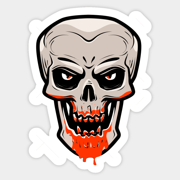 bloody skull Sticker by intrusodesigns